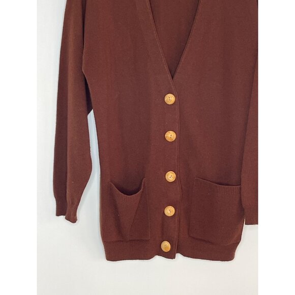 Charter Club Brown 100% Cashmere Long Sleeve Cardigan Button Front Small Men's - Picture 3 of 9